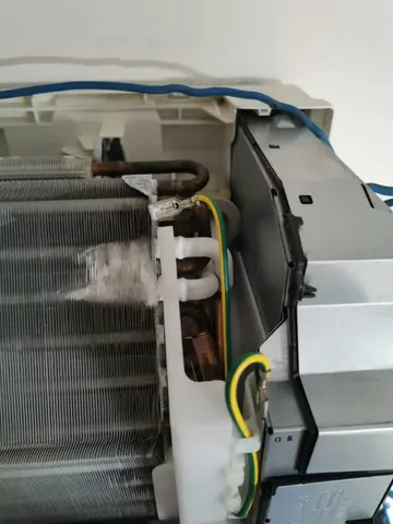 Ice forming on the coil of an opened indoor unit